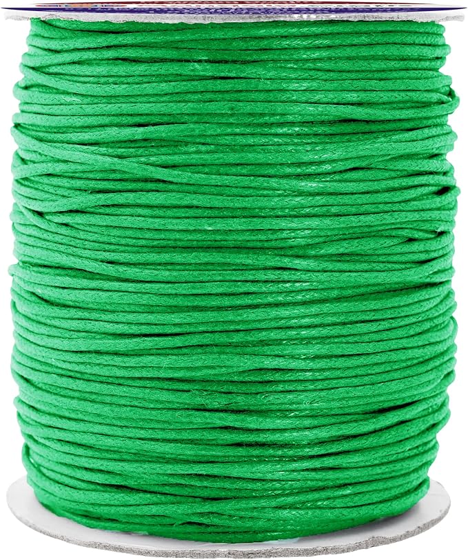Mandala Crafts 1.5mm 109 Yards Kelly Green Cotton Waxed Cord by MandalaCrafts