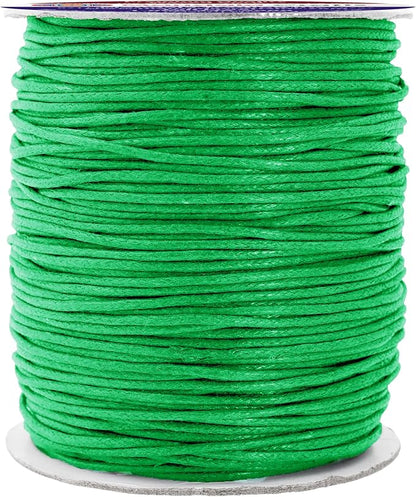 Mandala Crafts 1.5mm 109 Yards Kelly Green Cotton Waxed Cord by MandalaCrafts