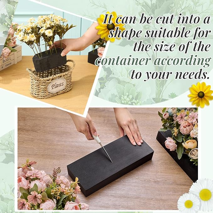 Lallisa 4 Pcs Reusable Floral Foam Blocks Water Weather Resistant Dry Floral - Image 4
