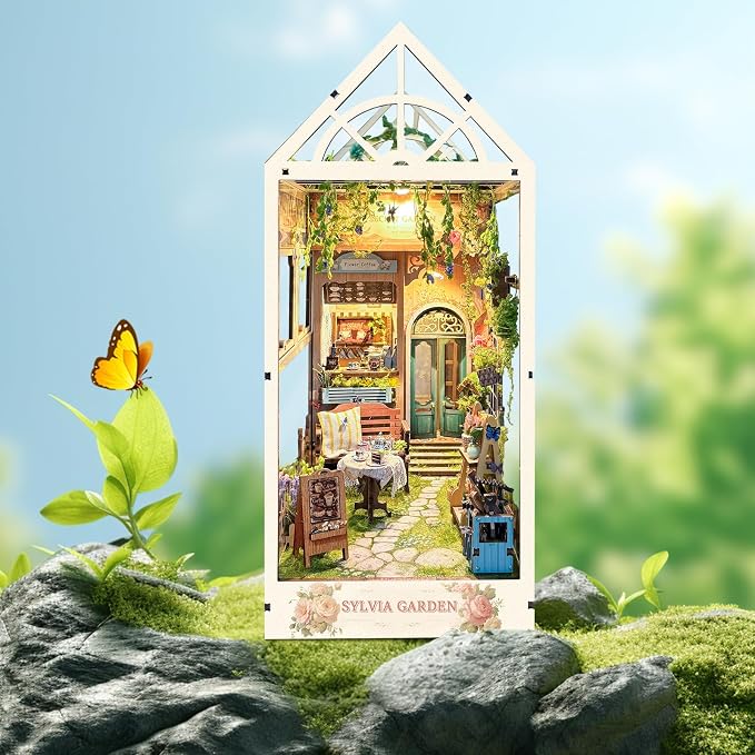 DIY Book Nook Kit, DIY Dollhouse Booknook Bookshelf Insert Decor, 3D Wooden - Image 8