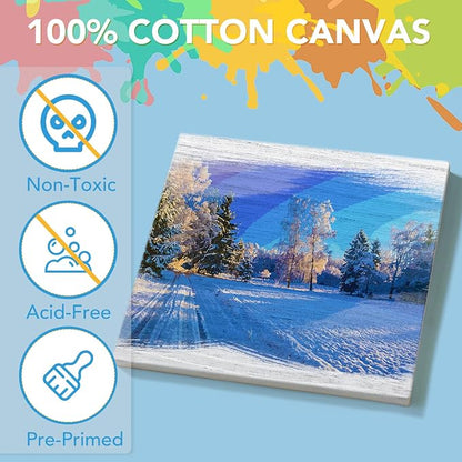 ESRICH Mini Canvases for Painting, 5x5In Canvas in Bulk 18Pack, 2/5In Profile - Image 3