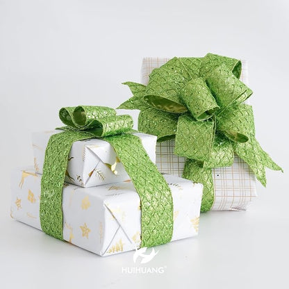 HUIHUANG Lime Green Wired Ribbon - Image 7