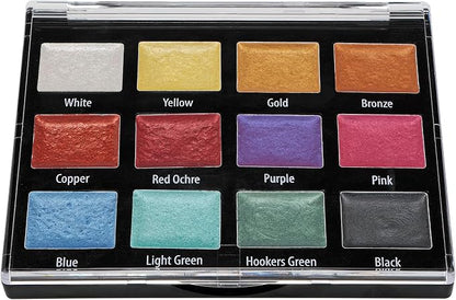 Soho Urban Artist Metallic Watercolors Set – 12 Vibrant Metallic Half Pans in - Image 2