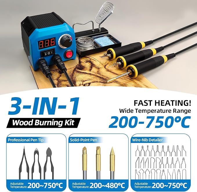 LH55-Z2-NS3 wood burning pen Wood Burning Tool Pen 200~750℃, Wood Burning kit - Image 3