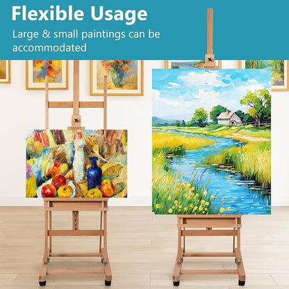 H-Frame Studio Easel, Beechwood Artist Easel - Image 6