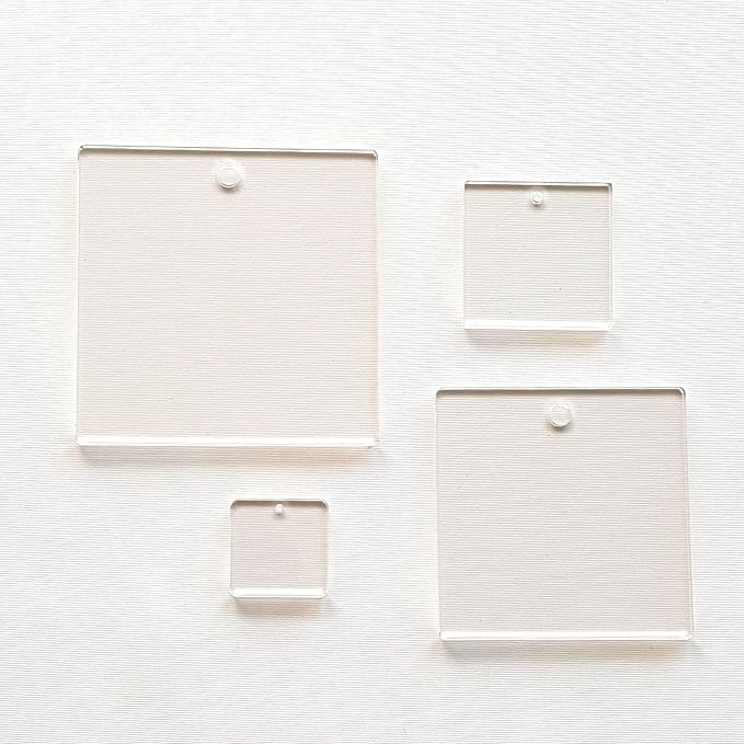 25 Acrylic Square Clear with Hole - Image 2