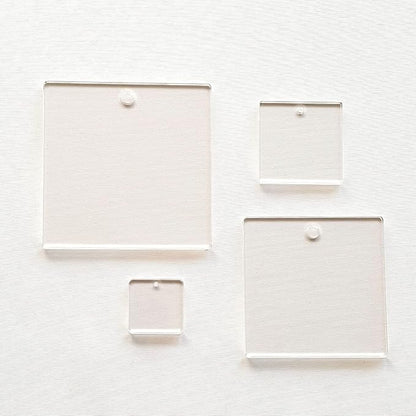 25 Acrylic Square Clear with Hole - Image 2