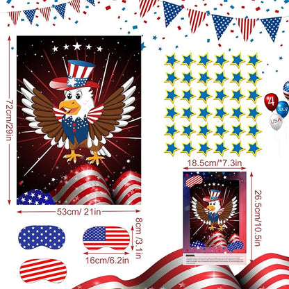 ASTARON Pin The Tail Game Pin The Star on The Eagle Party Game - Image 3