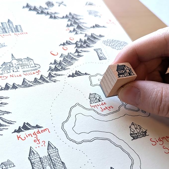 Lord Of Maps Fantasy Map-Making Stamp Kit – 16-Piece Rubber Stamp Set - Image 2