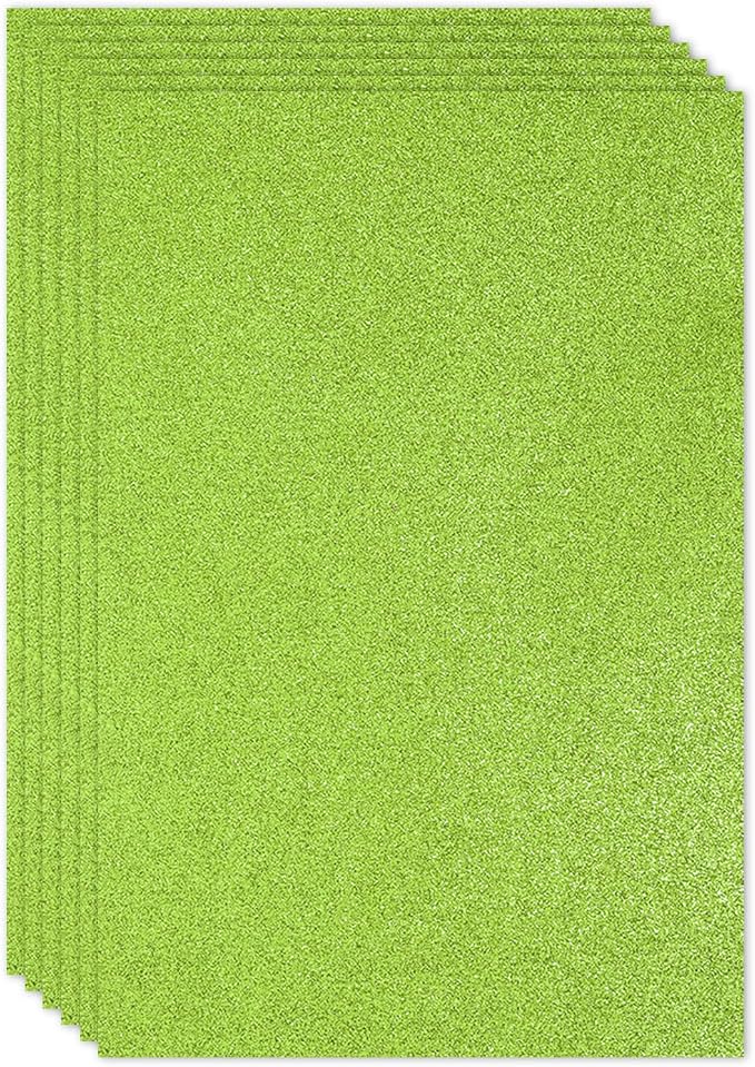 PATIKIL 2mm Thick Non Adhesive Glitter Foam Sheet 16x24inch Green, EVA Shiny by PATIKIL