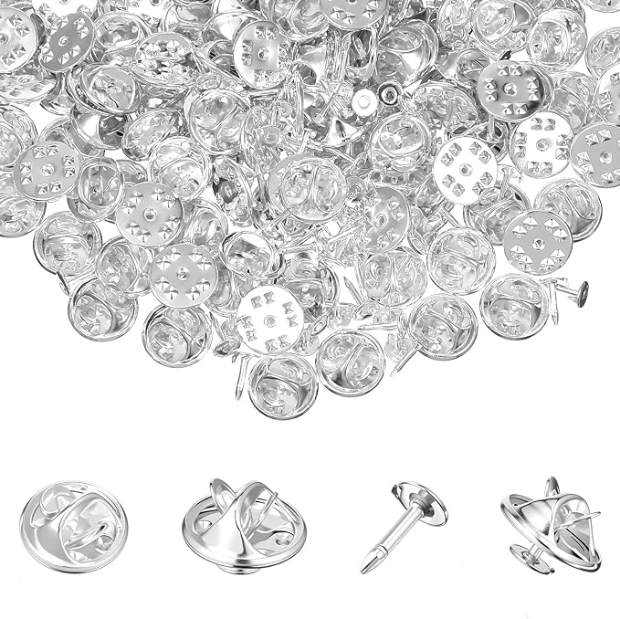 150 Sets Pin Backs Replacement Lapel Butterfly Clutch Pin Silver Butterfly Tie by Unknown