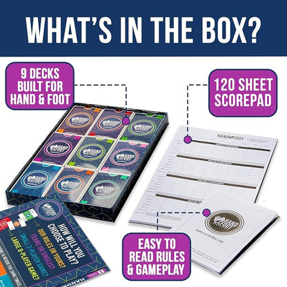 Hand & Foot Remastered 8 Player Edition + Bonus 120-Page Scorepad – Card Game - Image 4