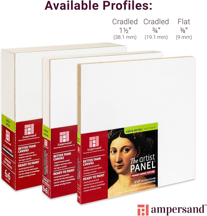 Ampersand Art Supply Wood Gesso Art Painting Panel: Canvas Texture, 1.5 Inch - Image 3