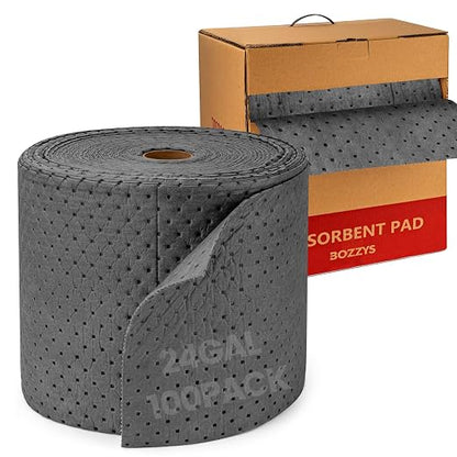Universal Absorbent Pads Roll | 16"x20" Water Absorbent Mat 100-Pack | by BOZZYS