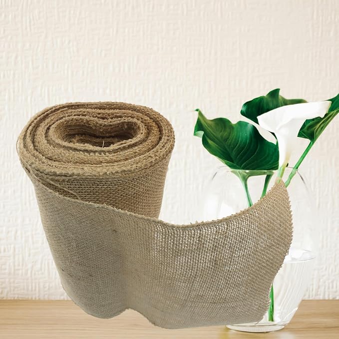 10" Wide Natural Burlap Fabric Roll - Image 4