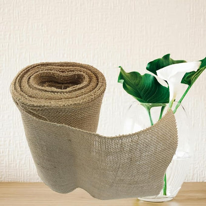 10" Wide Natural Burlap Fabric Roll - Image 4