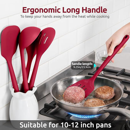 Silicone Kitchen Cooking Utensil Set: U-Taste High Heat Resistant 13.6in Long - Image 6