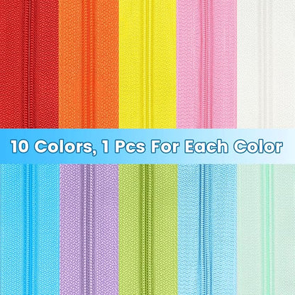 DOITEM 31 Yards 10 Pieces Sewing Zippers #3 Nylon Coil Zippers Assorted Zipper - Image 2