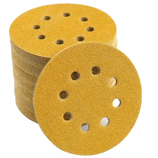 5-Inch 8-Hole Hook and Loop Sanding Discs 80-Grit Random Orbit Sandpaper by Aiyard