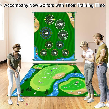 Golf Chipping Game Mat, Double Sided Golf Hitting Mat, 6x5 FT Golf Practice Mat - Image 4