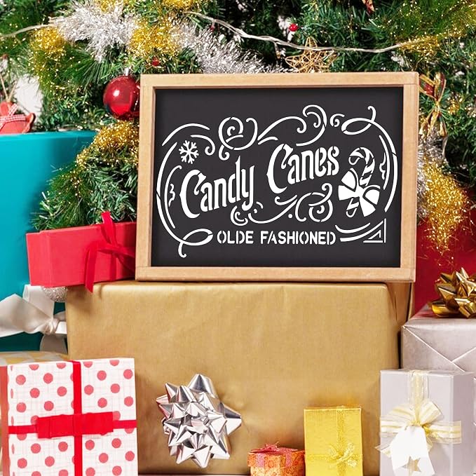 10 Pieces Christmas Stencils Reusable, 8 X 11 Inch Holiday Farm Fresh Christmas - Image 7