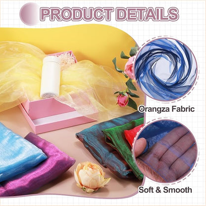 MECCANIXITY Iridescent Sheer Organza Fabric, 10 Yards x 59 Inches Solid - Image 3