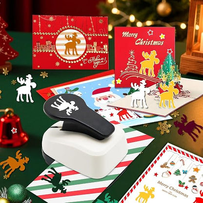 1 inch Christmas Punch for Craft, Deer Paper Punch for Paper Crafting, - Image 2