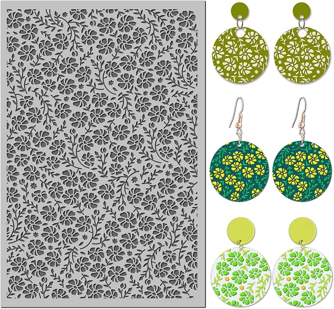 Arbuya Flowers Polymer Clay Texture Mat by Arbuya