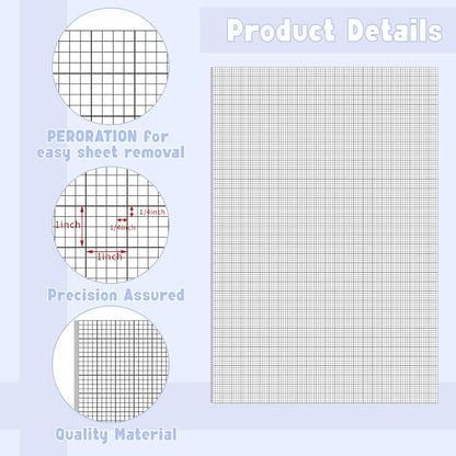 30 Pack 24" x 36" Large Graph Paper Bulk Graph Paper Pad Large Grid Paper Sheet - Image 3