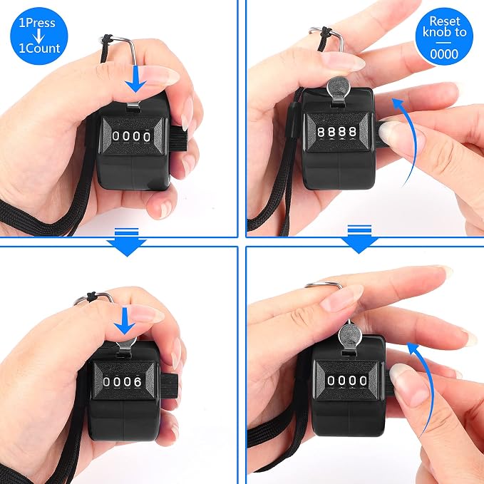 FEBSNOW Handheld Tally Counter Clicker 4 Digital Number Click Counter - Image 4