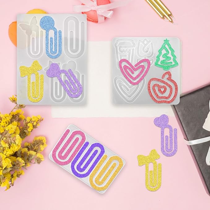 3pcs Paperclip Bookmarks Mold, Jumbo Paper Clips Bookmarks Silicone Mold - Image 6