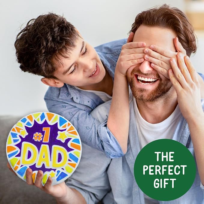 Creative Roots Paint Your Own #1 Dad Stepping Stone, Paintable Ceramic 7 in. - Image 9