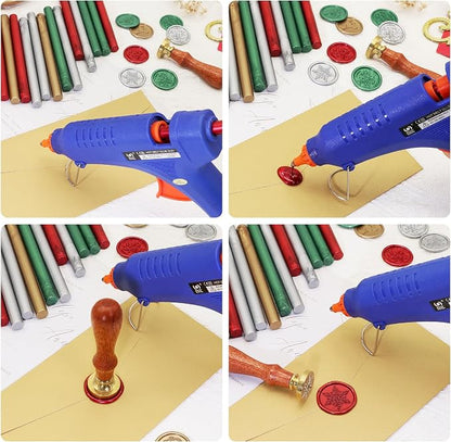 SWANGSA 20 Pieces Glue Gun Sealing Wax Sticks Metallic Red Green Antique Gold - Image 6