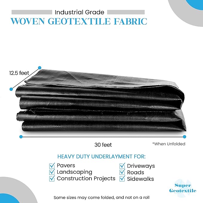 Woven Geotextile Fabric for Driveway and Road Stabilization, Construction - Image 2