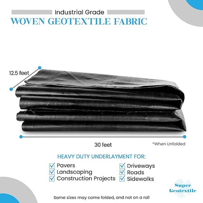 Woven Geotextile Fabric for Driveway and Road Stabilization, Construction - Image 2