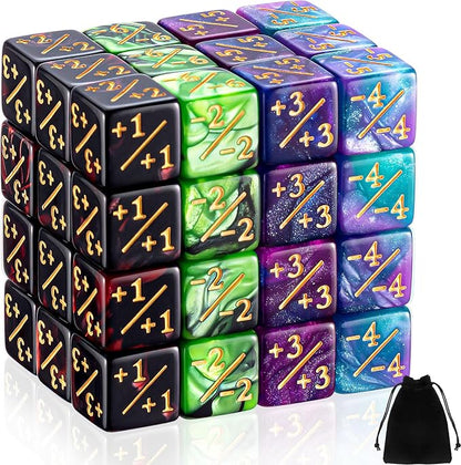 Sumind 48 Pcs Magic Life Counter Dice -1/+1 Counters Commander Buff Tokens 6 by Sumind
