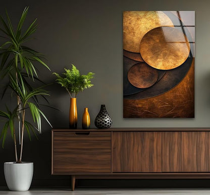 My Photostation.com 24Wx30H'' Bronze Art Deco Geometric Motifs Glass Wall Art - Image 6