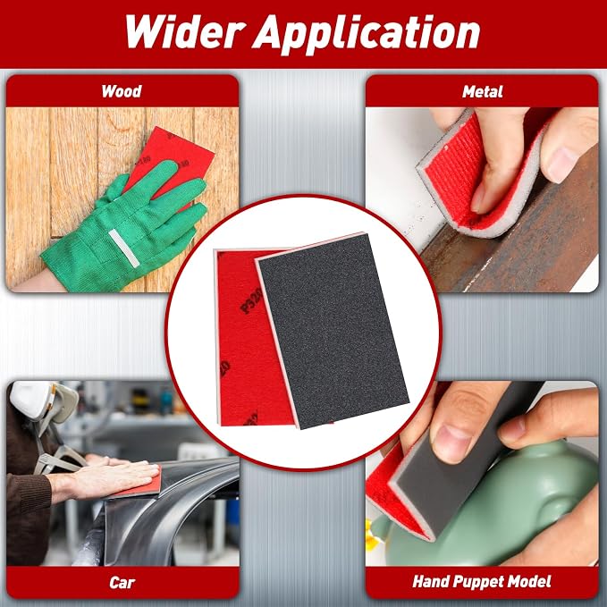 24 Pcs Sanding Sponge 180 Grit, Washable & Reusable Sanding Blocks - Image 7