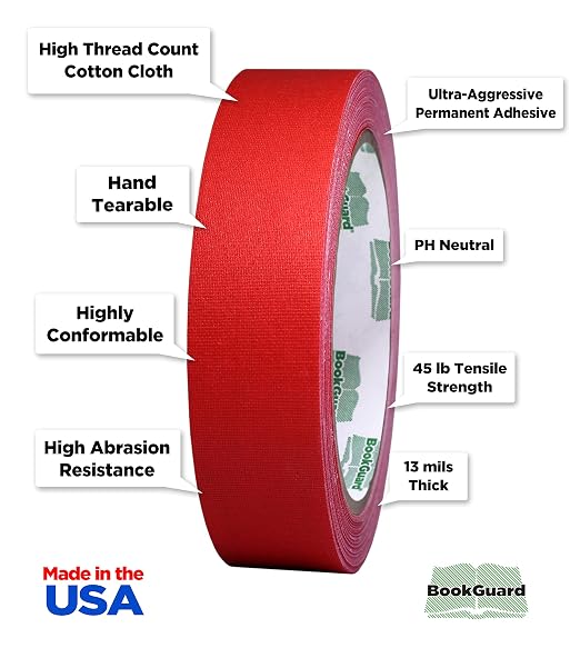 BookGuard 1 Inch Premium Bookbinding Repair Cloth Tape, 15 Yard Roll - Image 2