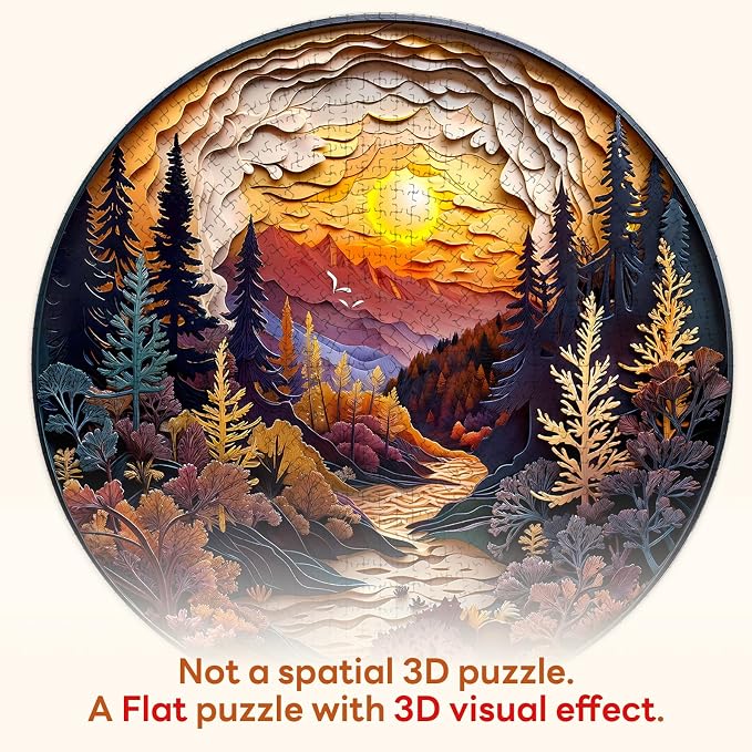 masseruon Round Puzzles for Adults 1000 Pieces-Naturelish Puzzle-26.6x26.6in - Image 2
