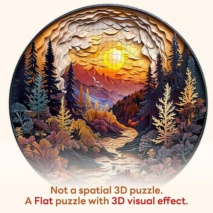 masseruon Round Puzzles for Adults 1000 Pieces-Naturelish Puzzle-26.6x26.6in - Image 2