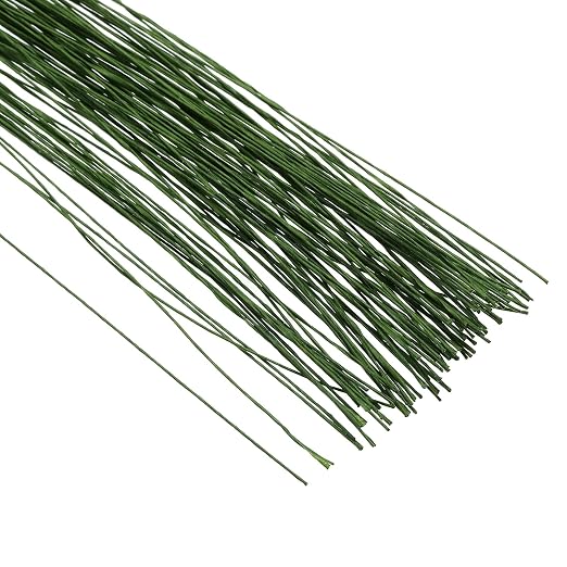 PATIKIL 30 Gauge 16" Floral Stem Wire, Dark Green - Image 4