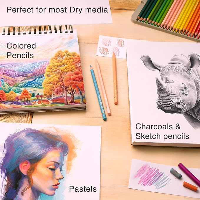 ARTISTIC EYE 5.5X8.5” Premium Sketch Book Set, Spiral Bound, Acid-Free Drawing - Image 4