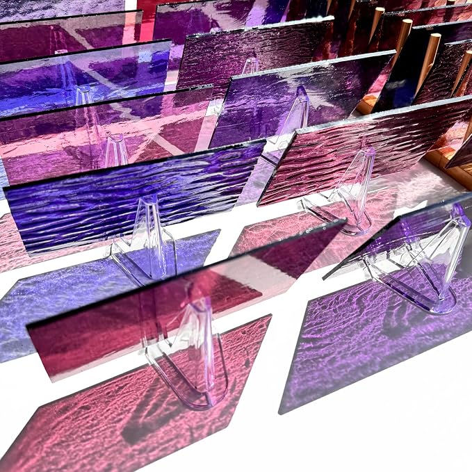 24 Sheets Shades of Purple Stained Glass Sheets, 6 X 4 inches Stained Glass - Image 3