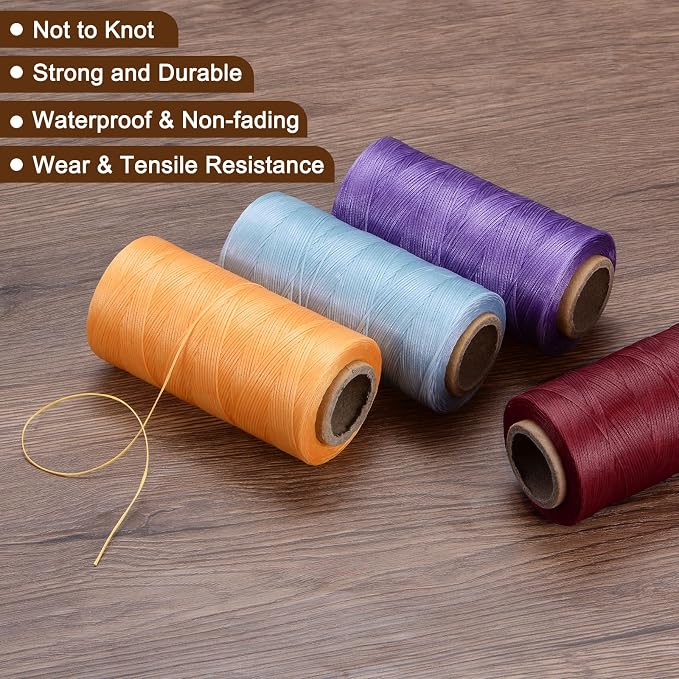uxcell 150D 0.8mm Flat Waxed Thread 284 Yards Polyester Leather Sewing Waxed - Image 5