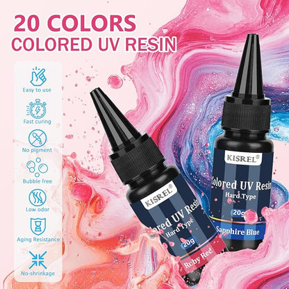 KISREL UV Resin, 20 Colors - 400g UV Resins Kit - Image 2