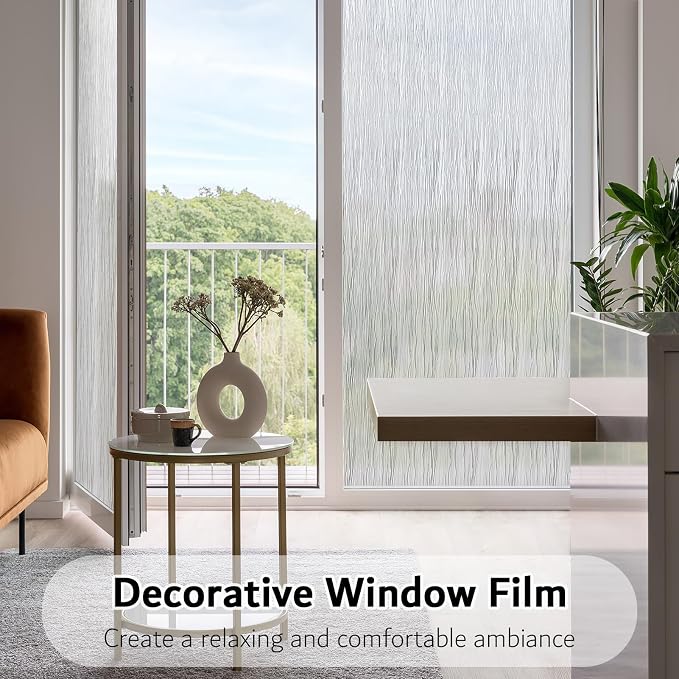 VELIMAX Frosted Window Privacy Film Non Adhesive Window Cling Removable Glass - Image 2
