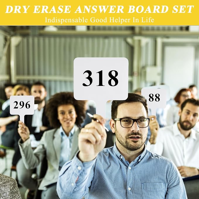 10 Pcs Dry Erase Answer Paddle, 10 x 8 Inch Auction Paddles - Image 7