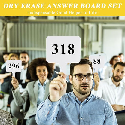 10 Pcs Dry Erase Answer Paddle, 10 x 8 Inch Auction Paddles - Image 7