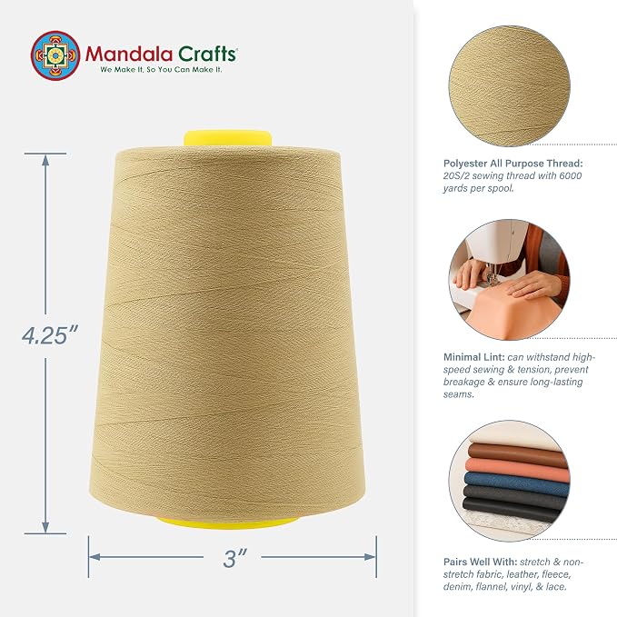 Mandala Crafts 4 Pack of Serger Threads Cones Spools - Image 3